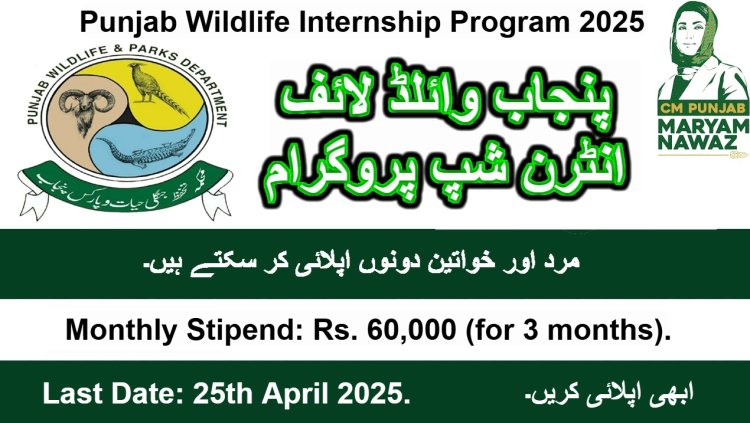 Punjab Wildlife Internship Program 2025 – Rs. 60,000 Stipend | Apply Online